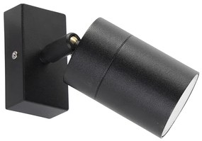 Candeeiro de parede exterior preto ajustável IP44 - Solo Moderno