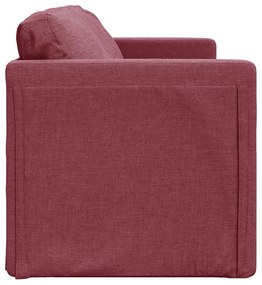 Sofá-cama sem pés 112x174x55 cm tecido vermelho tinto