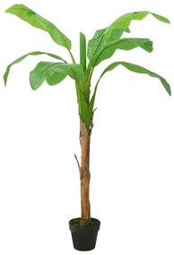 vidaXL Árvore bananeira artificial com vaso 160 cm verde