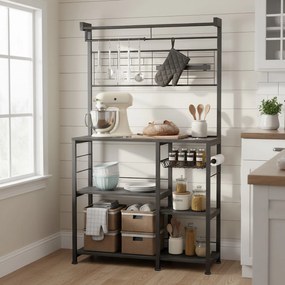 Armário de cozinha com barra magnética 12 ganchos 42 x 90 x 167,3 cm preto