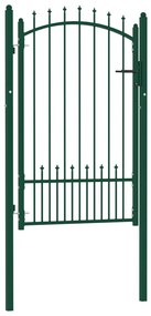 Portão para cerca com espetos 100x150 cm aço verde