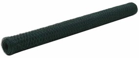 Cerca arame galinheiro 25x1,5 m aço c/ revestimento PVC verde