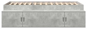Estrutura de Cama com Armazenamento Cinza Concreto 90x190 cm