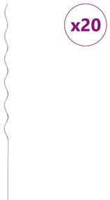 vidaXL Suportes para plantas em espiral 20 pcs 170 cm aço galvanizado