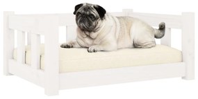 Cama para cães 65,5x50,5x28 cm madeira de pinho maciça branco