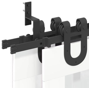 Kit de ferragens para porta deslizante 400 cm aço preto