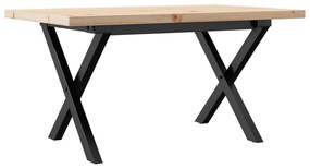 Mesa de centro estrutura em X 80x50x40,5 cm pinho/aço
