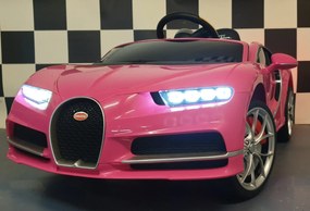 Carro Bateria infantil Bugatti Chiron rosa 12 volts