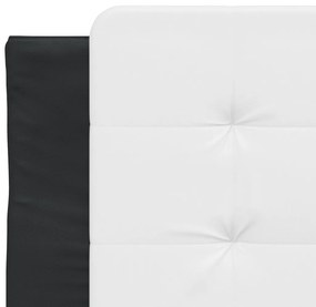 Almofadão de cabeceira 80 cm couro artificial preto e branco