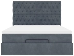 Estrutura cama otomana com colchões 140x190cm cinzento escuro