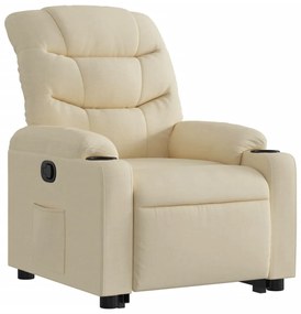 Poltrona reclinável elevatória tecido cor creme