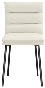 Cadeiras de jantar 2 pcs veludo cor creme
