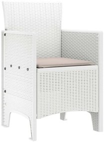 Cadeiras de jardim com almofadas 4 pcs Branco 53 x 49 x 85 cm