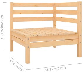 7 pcs conjunto lounge de jardim pinho maciço