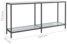Mesa consola branco 160x35x75,5 cm vidro temperado