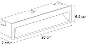 Candeeiro de Parede Embutido Moderno Preto 28cm incl. LED IP65 - Mert Moderno