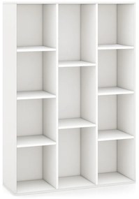 Estante 11 Cubos Geométrica Moderna para Sala Quarto Estudo 74 x 24 x 106 cm Branco