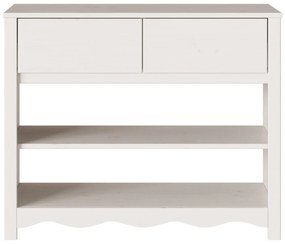 Mesa de Console "DRAMMEN" Branca 89,5x37x73 cm Madeira Sólida Pinheiro