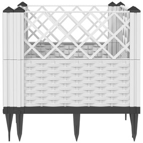 Vaso/floreira de jardim c/ estacas 43,5x43,5x43,5 cm PP branco