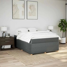 Cama com molas/colchão 160x200 cm tecido cinzento-escuro