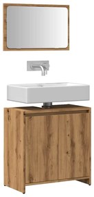 vidaXL 2 pcs móveis de casa de banho deriv. madeira carvalho artisiano