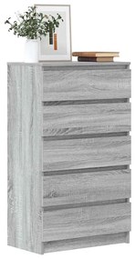 Armário de gavetas 60x36x103 cm deriv. madeira cinzento sonoma