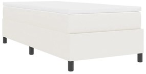 Cama Box Spring com Colchão Creme 80x200 cm Tecido de Corduroy