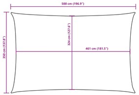 Para-sol estilo vela tecido oxford retangular 3,5x5 m branco