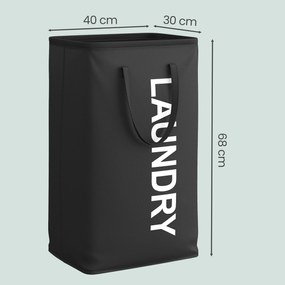 Cesto de roupa suja dobrável, 80 L 40 x 30 x 68 cm Cinzento