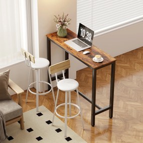 Conjunto de 2 Bancos de Bar Bancos Altos de Cozinha com Encosto e Apoio para Pés Estofados em PU Assento 41,5x36,5x99,5 cm Madeira e Branco