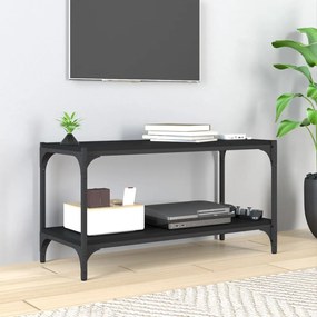 Móvel de TV 80x33x41 cm derivados de madeira e aço preto