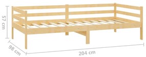 Sofá-cama com gavetas 90x200 cm pinho maciço