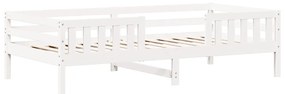 Conj. cama e banco c/ telhado 90x190 cm pinho maciço branco