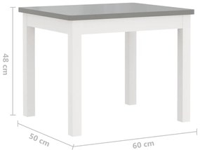 Conjunto Infantil de Mesa e 2 Cadeiras - Branco/Cinzento - Design Nórd