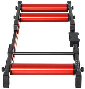 Rolo de Bicicleta Dobrável Ajustável Interior 146x55x10,5cm Vermelho e Preto