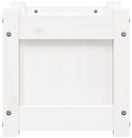Vasos/floreiras de jardim 2 pcs madeira de pinho maciça branco