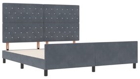 Cama vidaXL Cinza Escuro 180x200 cm Veludo