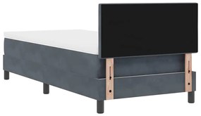 Cama Box Spring com Colchão VidaXL Cinza Escuro 100x200 cm Veludo