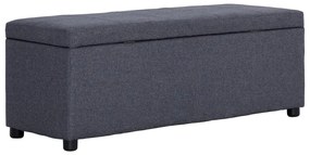 Banco c/ compartim. arrumação 116 cm poliéster cinzento-escuro