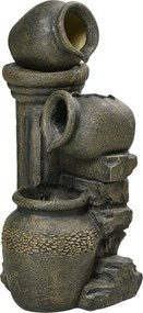 Outsunny Fonte de Jardim, bomba ajustável, resistente às intempéries, 25 cm x 24 cm x 60 cm, Cinza | Aosom Portugal