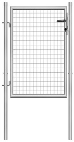 vidaXL Portão de jardim em aço galvanizado 100x100 cm cor prata