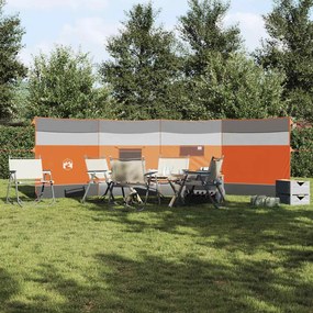 Corta-vento de campismo 510x153 cm impermeável cinza/laranja