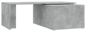 Mesa de centro 150x50x35 cm contraplacado cinzento cimento