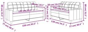 2 pcs conjunto de sofás c/ almofadões couro artificial cinzento