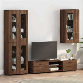 vidaXL Estante de Parede com porta Carvalho castanho 55 x 29 x 100 cm