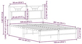 Estrutura cama s/ colchão derivados de madeira carvalho sonoma