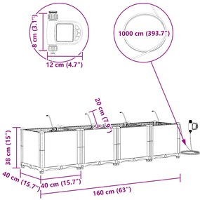 Jardineiras vidaXL com Sistema de Irrigação 4 pcs Preto