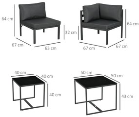 Conjunto de Móveis de Jardim 7 Peças Conjunto de Móveis de Terraço Inc