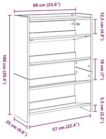 Sapateira 80x25x61,5 cm derivados de madeira branco