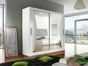 Roupeiro Closico 124, Branco, 215x180x57cm, 148 kg, Portas para roupeiro: Deslizante, Número de prateleiras: 5, Número de prateleiras: 5